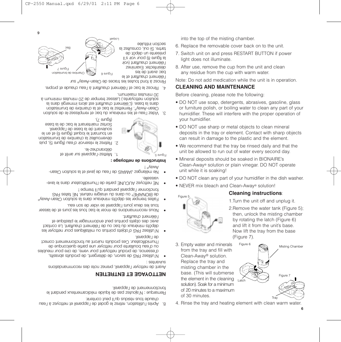 Page 7 of 10 - Bionaire Bionaire-Cp2550-Users-Manual-  Bionaire-cp2550-users-manual