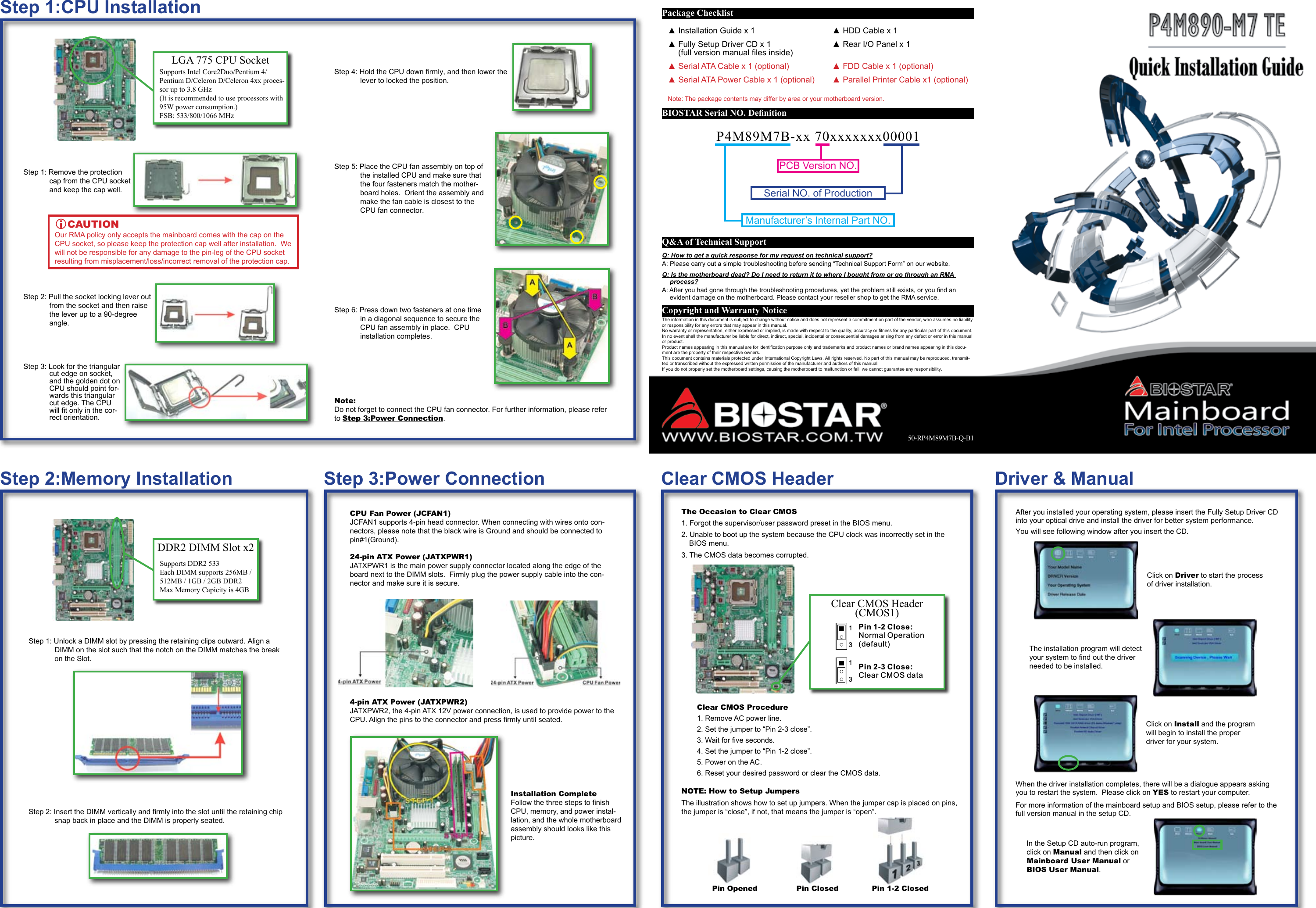 Page 2 of 2 - Biostar Biostar-P4M890-M7-Te-Quick-Start-Guide