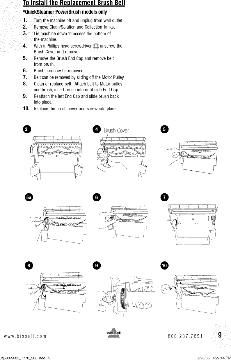 Page 9 of 12 - Bissell 1770 User Manual  QUICK STEAMER - Manuals And Guides L0901309