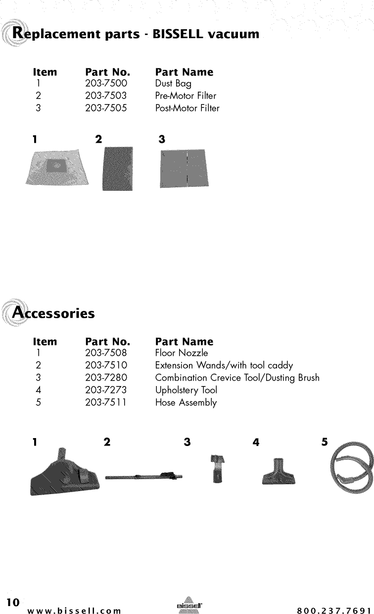 Page 10 of 12 - Bissell 22Q3 User Manual  VACUUM - Manuals And Guides 1409397L