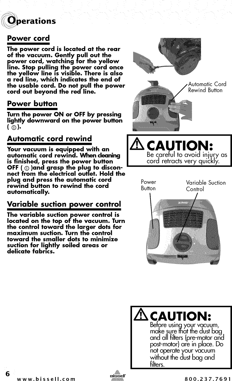 Page 6 of 12 - Bissell 22Q3 User Manual  VACUUM - Manuals And Guides 1409397L