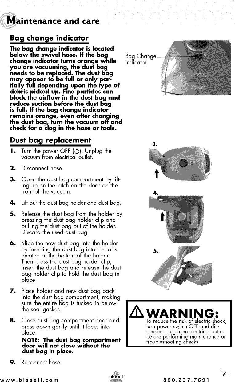 Page 7 of 12 - Bissell 22Q3 User Manual  VACUUM - Manuals And Guides 1409397L