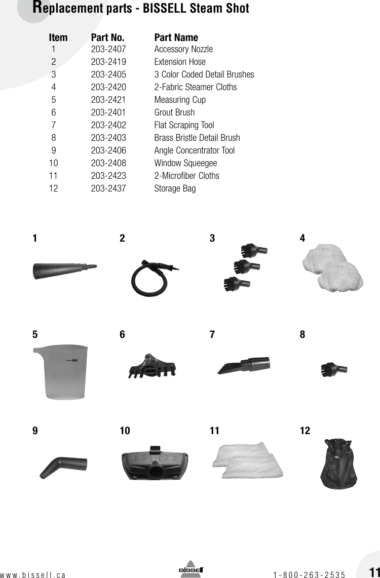 Page 11 of 12 - Bissell 39N7 User Manual  To The 5c8d51f4-1804-49e0-ab63-8609cb7d80e1