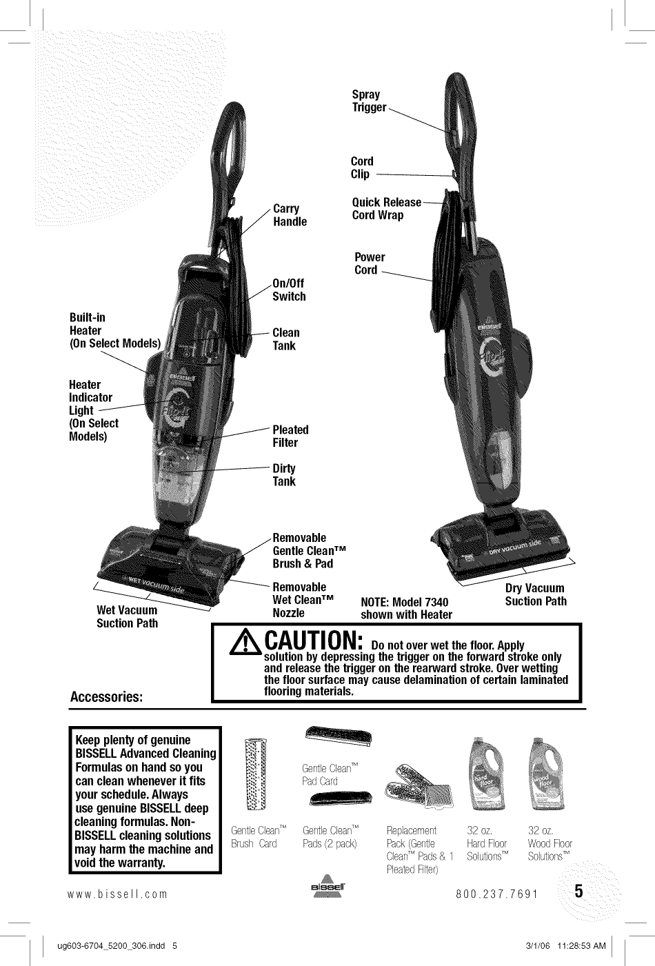 Page 5 of 12 - Bissell 5200 User Manual  FLIP-IT VAC - Manuals And Guides L0903027