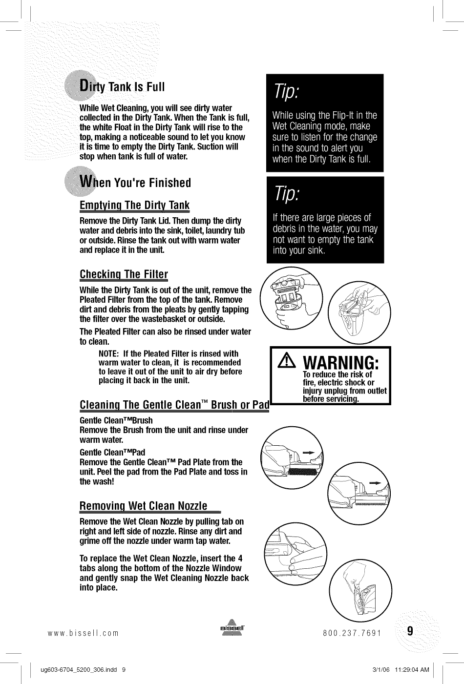 Page 9 of 12 - Bissell 5200 User Manual  FLIP-IT VAC - Manuals And Guides L0903027