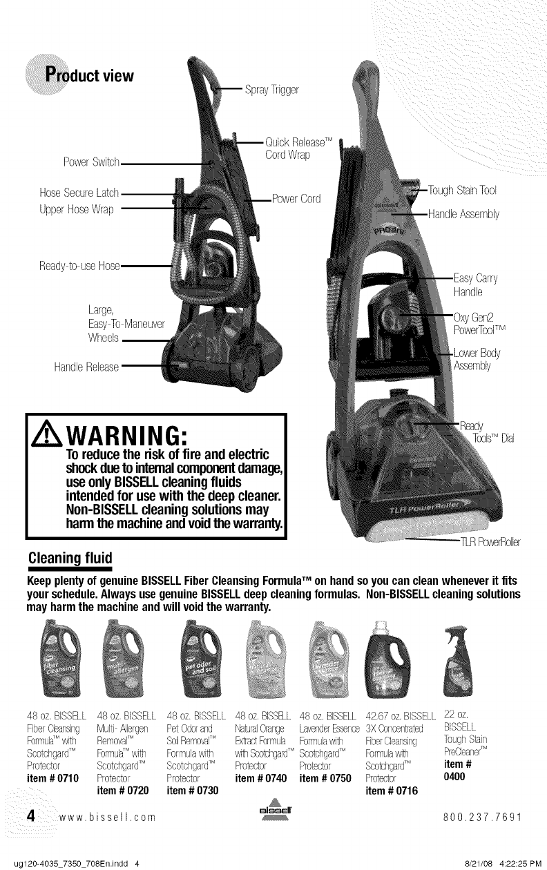 Bissell 7350 User Manual POWER STEAMER Manuals And Guides L0809581