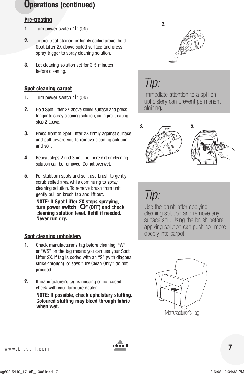 Spotlifter 2x Portable Carpet Cleaner 1719 B - Carpet Vidalondon