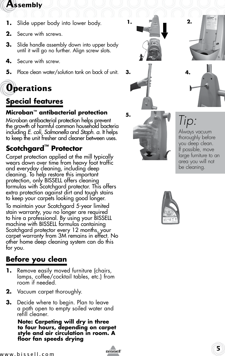 Page 5 of 12 - Bissell Bissell-19K8-Users-Manual-  Bissell-19k8-users-manual
