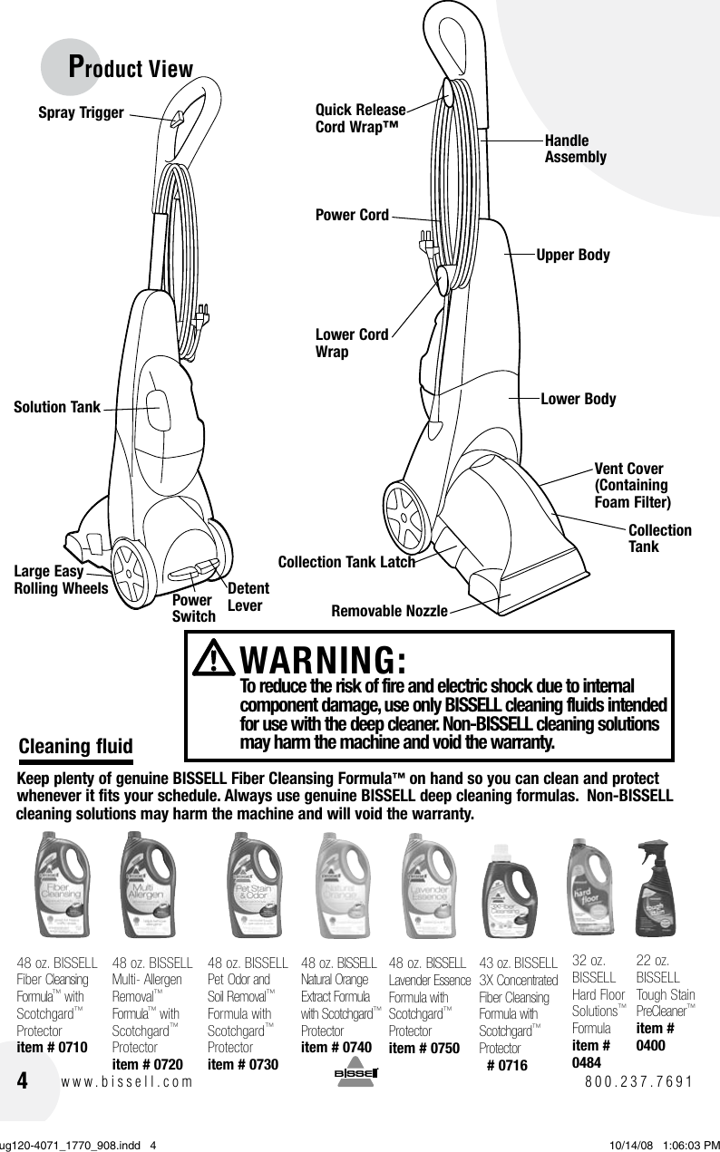 Page 4 of 12 - Bissell Bissell-2080-Users-Manual-  Bissell-2080-users-manual