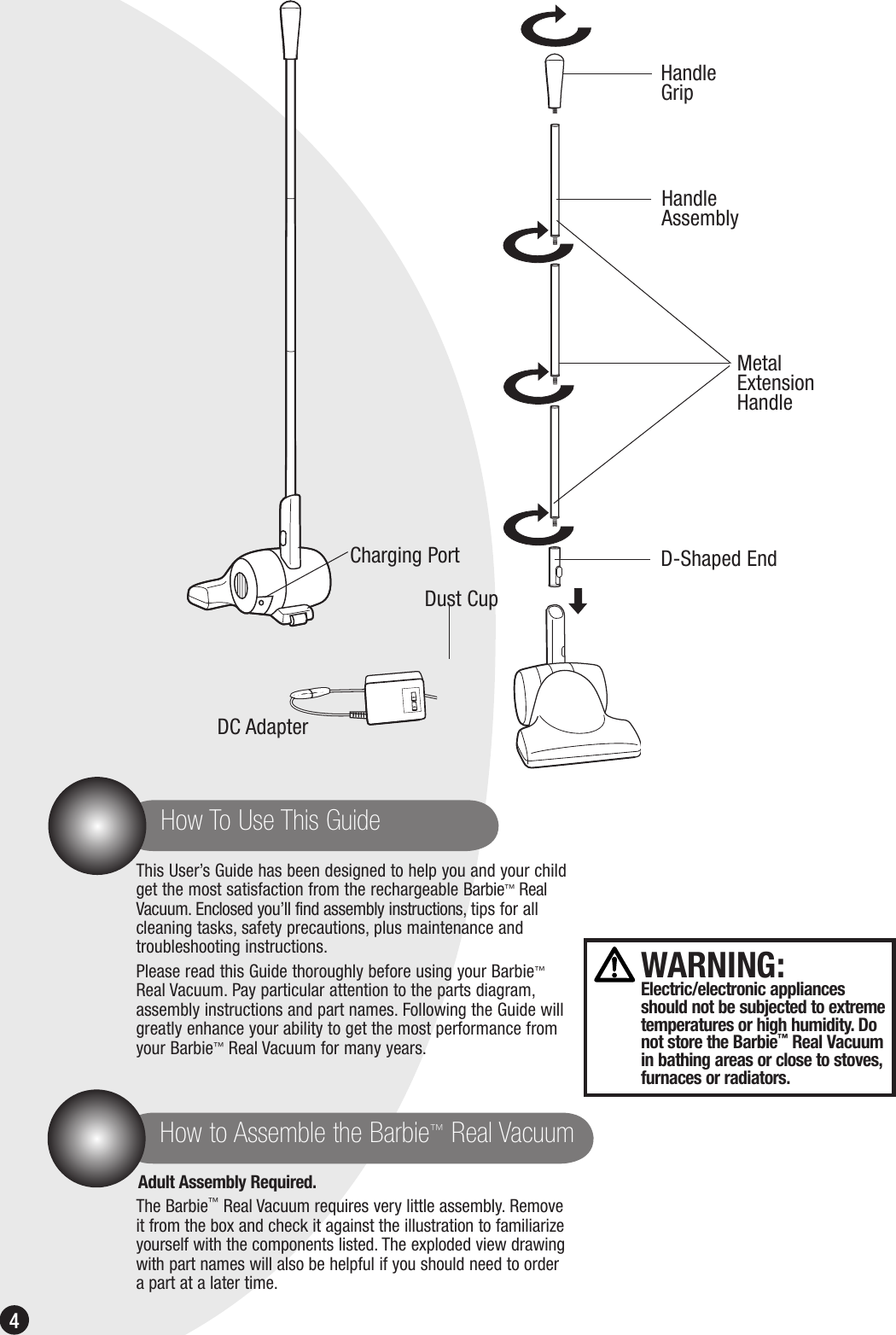 Page 4 of 8 - Bissell Bissell-Barbie-Real-Vacuum-3600-Users-Manual- Ug010-2466_3600_105  Bissell-barbie-real-vacuum-3600-users-manual
