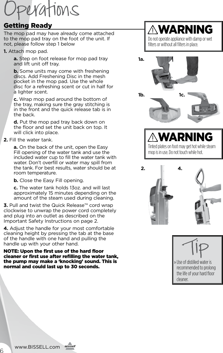 Bissell Symphony All In One Vacuum And Steam Mop 1132 Owners Manual