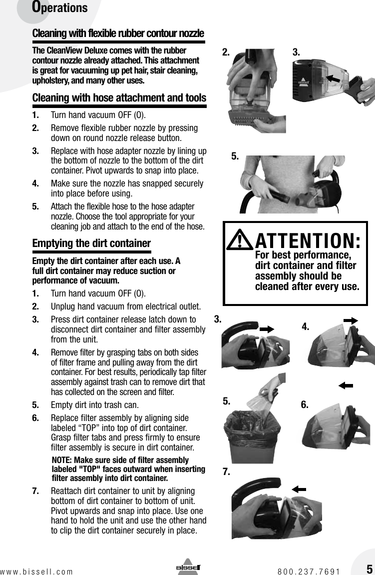 Page 5 of 8 - Bissell Bissell-Cleanview-Deluxe-Corded-Hand-Vacuum-47R5-1-Owners-Manual