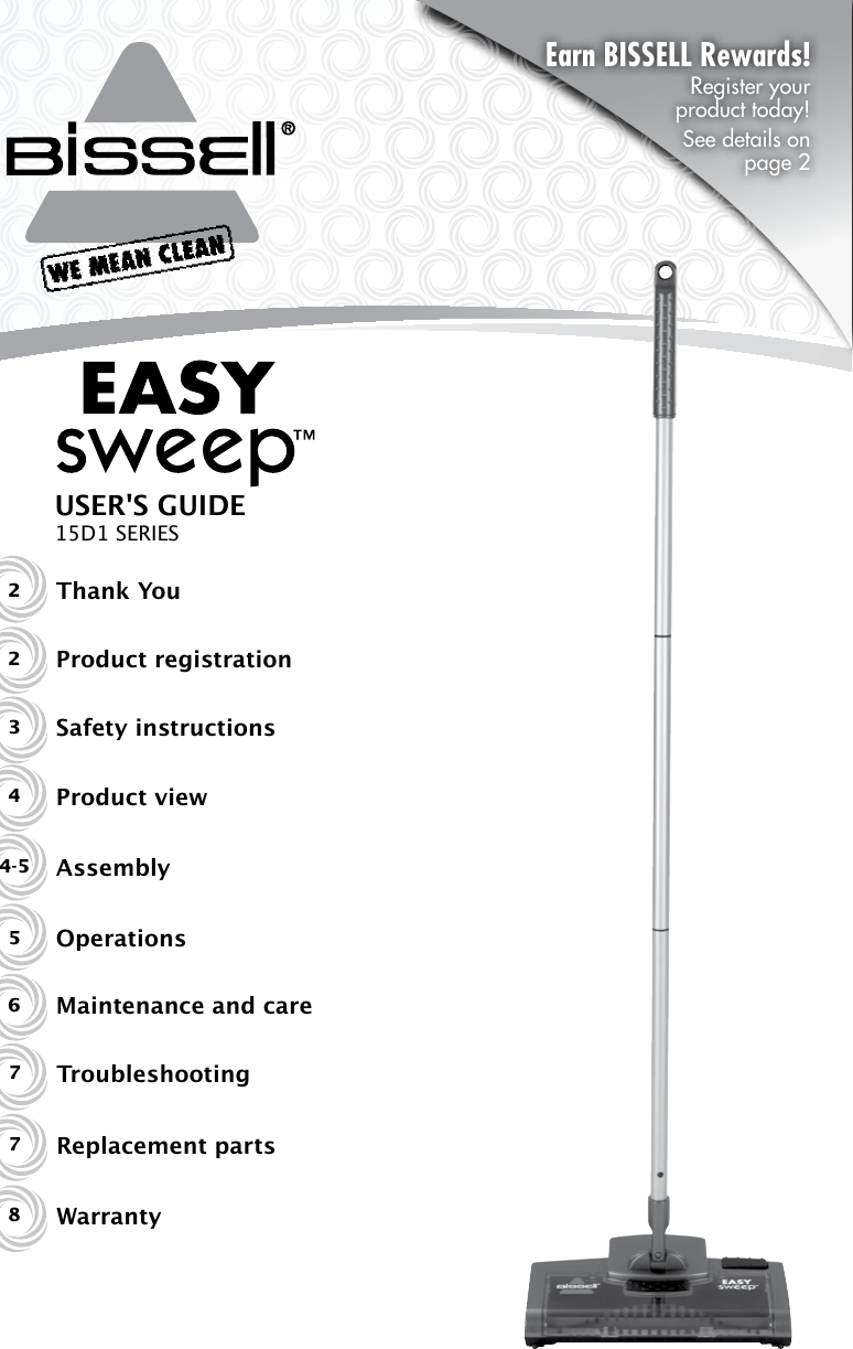 Page 1 of 8 - Bissell Bissell-Easy-Sweep-15D1-Users-Manual-  Bissell-easy-sweep-15d1-users-manual