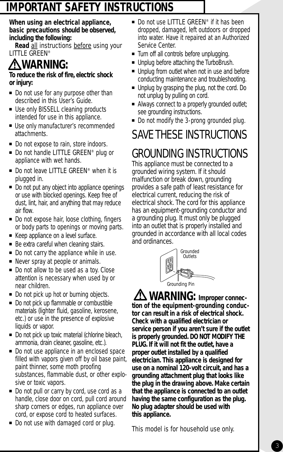 Page 3 of 12 - Bissell Bissell-Little-Green-1400-Series-Users-Manual- ManualsLib - Makes It Easy To Find Manuals Online!  Bissell-little-green-1400-series-users-manual