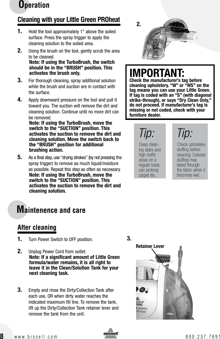 Bissell Little Green Proheat 14259 Owners Manual