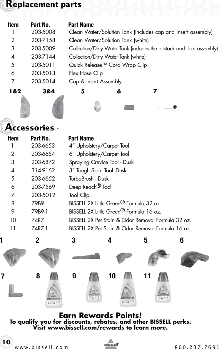 Page 10 of 12 - Bissell Bissell-Littlegreen-Proheat-50Y6-Series-Users-Manual-  Bissell-littlegreen-proheat-50y6-series-users-manual