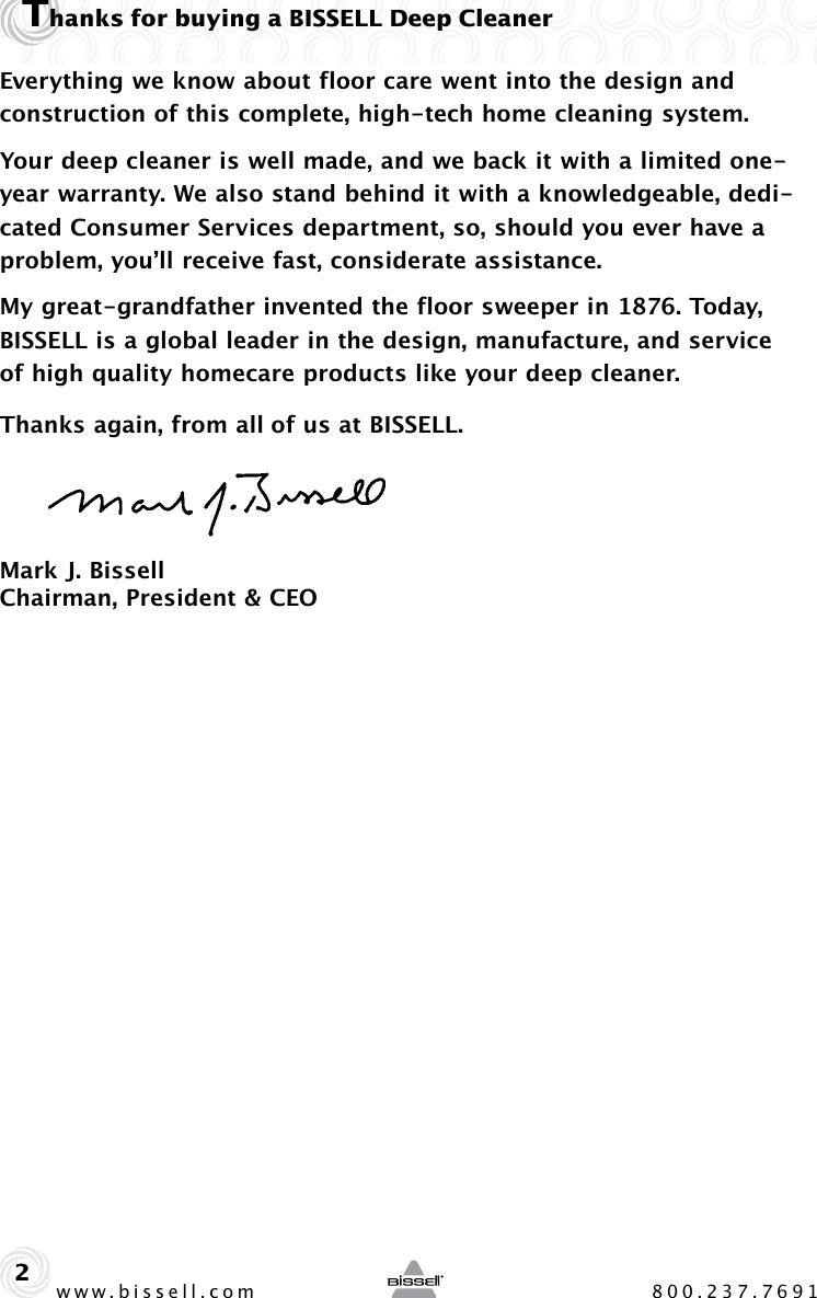 Page 2 of 12 - Bissell Bissell-Littlegreen-Proheat-50Y6-Series-Users-Manual-  Bissell-littlegreen-proheat-50y6-series-users-manual