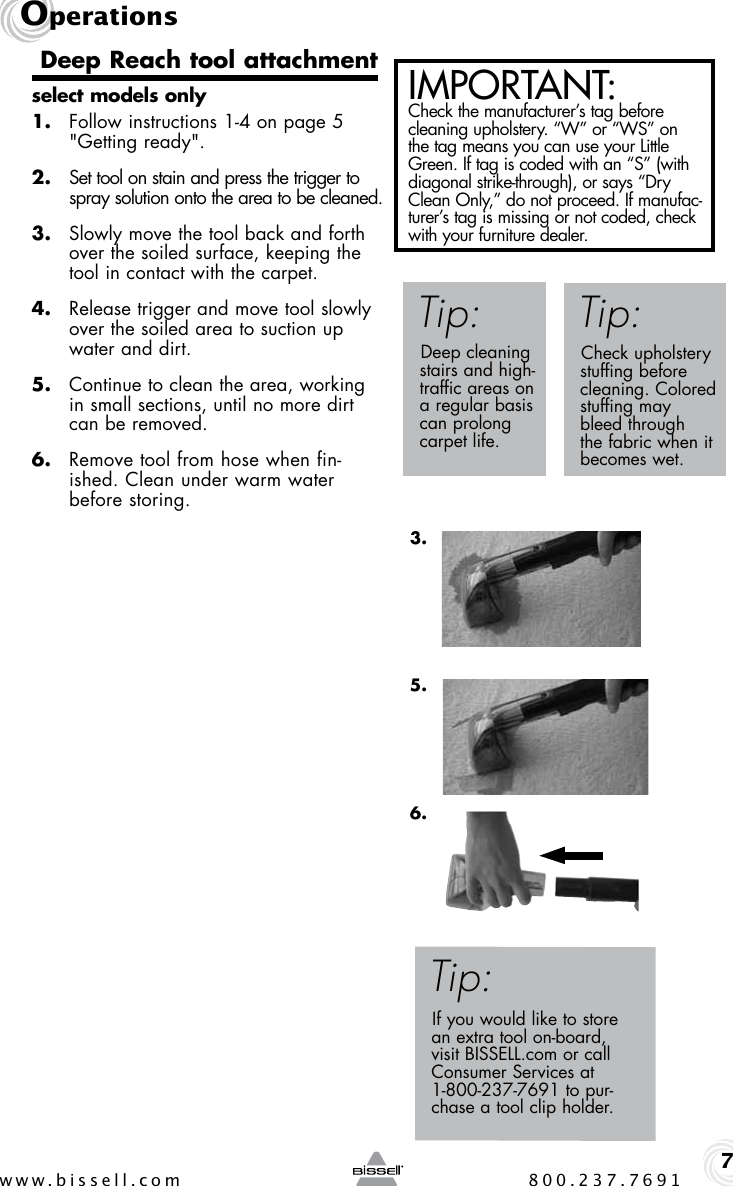 Page 7 of 12 - Bissell Bissell-Littlegreen-Proheat-50Y6-Series-Users-Manual-  Bissell-littlegreen-proheat-50y6-series-users-manual