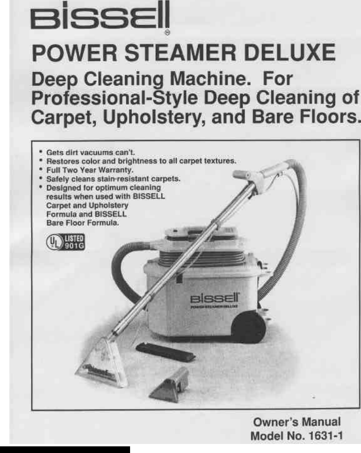 Page 1 of 10 - Bissell Bissell-Power-Steamer-Deluxe-1631-1-Owners-Manual-820202 ManualsLib - Makes It Easy To Find Manuals Online! User Manual