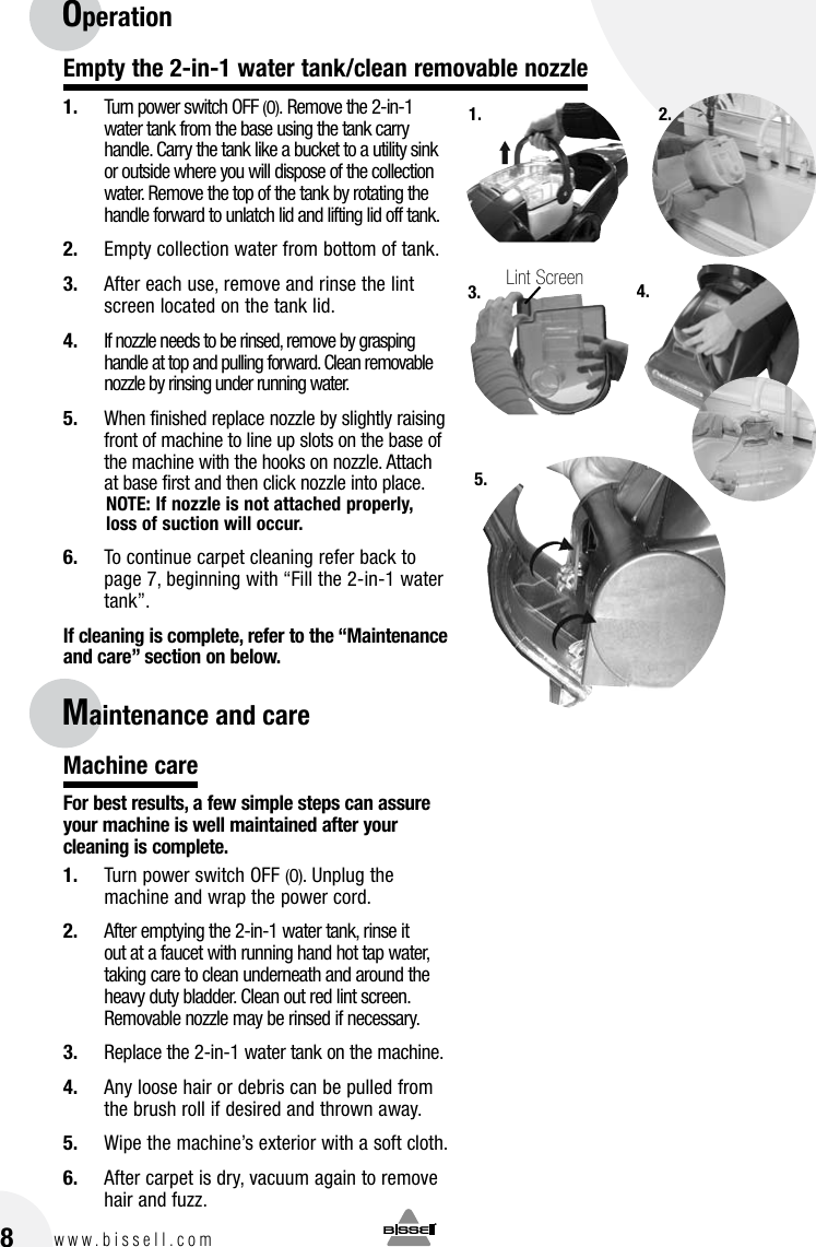 Page 8 of 12 - Bissell Bissell-Powerbrush-1622-Users-Manual-  Bissell-powerbrush-1622-users-manual