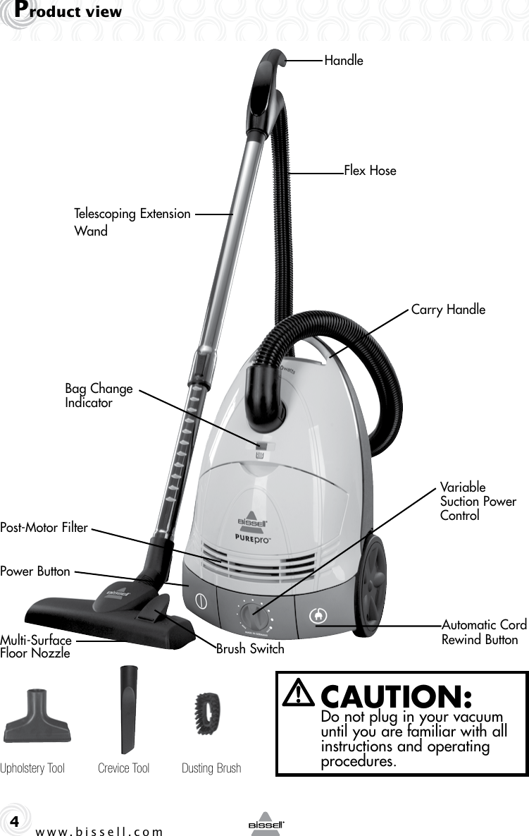 Page 4 of 12 - Bissell Bissell-Purepro-32N3-Users-Manual-  Bissell-purepro-32n3-users-manual