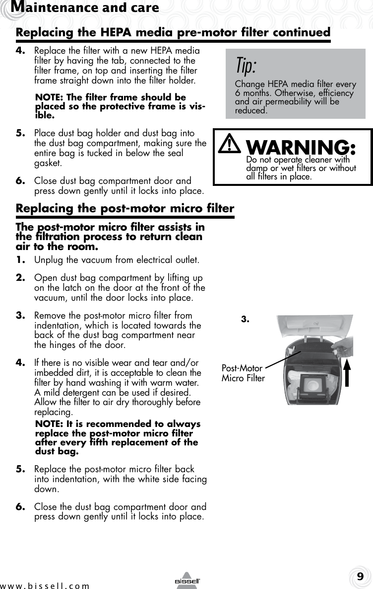 Page 9 of 12 - Bissell Bissell-Purepro-32N3-Users-Manual-  Bissell-purepro-32n3-users-manual