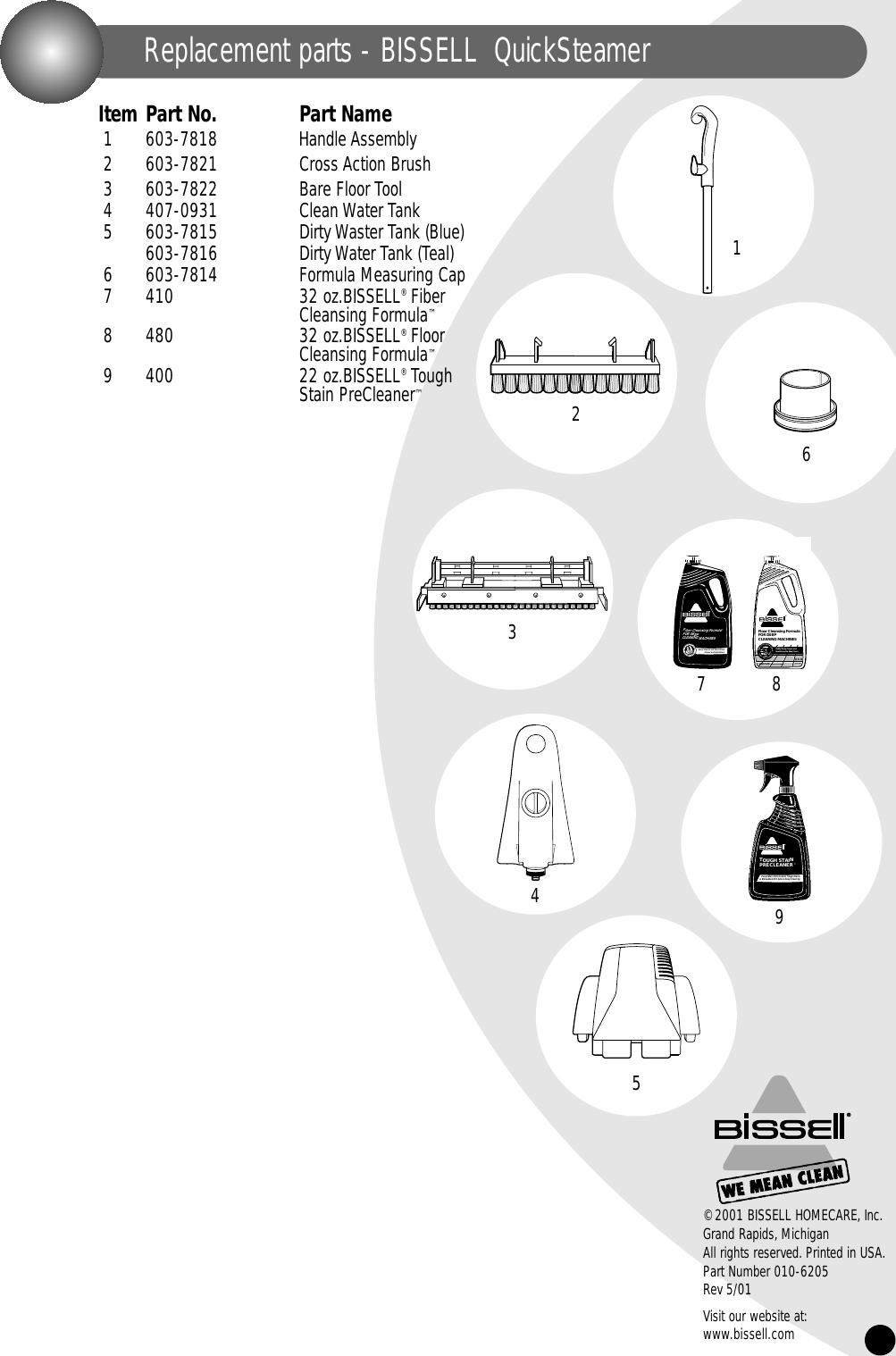 Page 11 of 12 - Bissell Bissell-Quicksteamer-1950-Users-Manual-  Bissell-quicksteamer-1950-users-manual