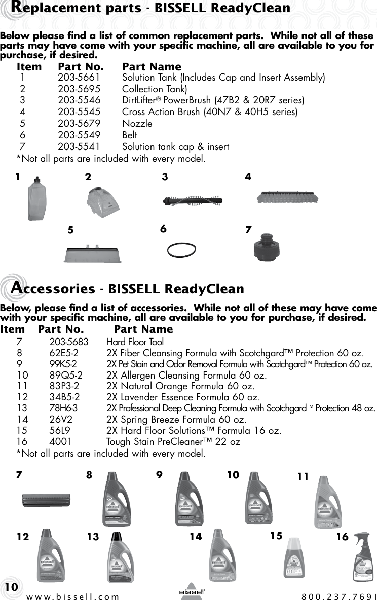 Page 10 of 12 - Bissell Bissell-Ready-Clean-47B2-Users-Manual-  Bissell-ready-clean-47b2-users-manual