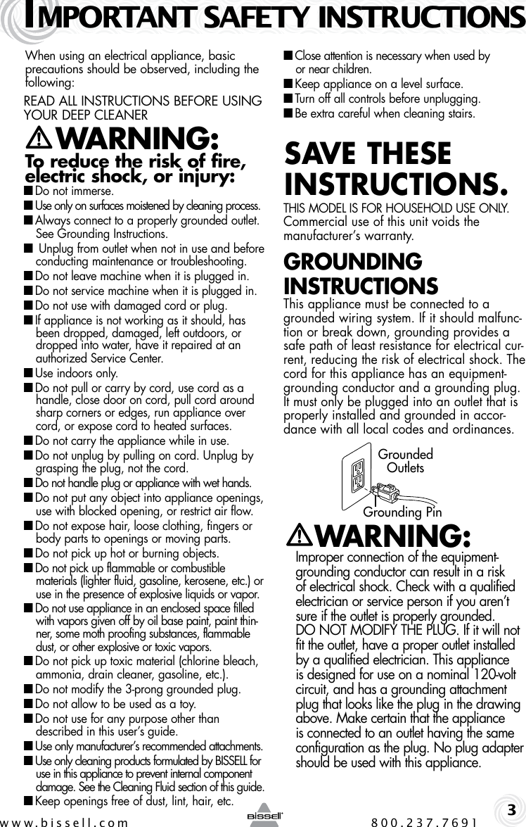 Page 3 of 12 - Bissell Bissell-Ready-Clean-47B2-Users-Manual-  Bissell-ready-clean-47b2-users-manual