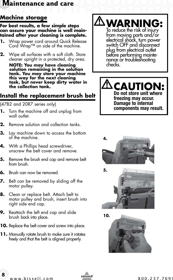Page 8 of 12 - Bissell Bissell-Ready-Clean-47B2-Users-Manual-  Bissell-ready-clean-47b2-users-manual