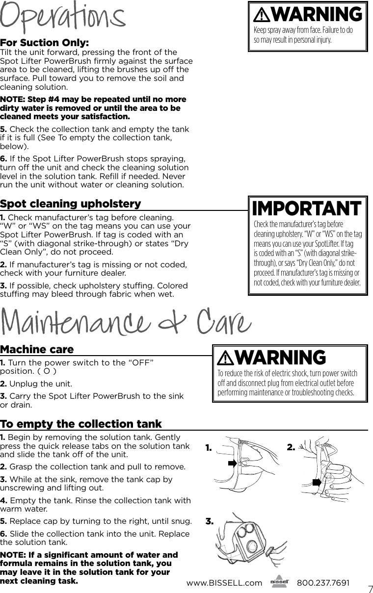 Page 7 of 12 - Bissell Bissell-Spot-Lifter-Powerbrush-1716-B-Owners-Manual