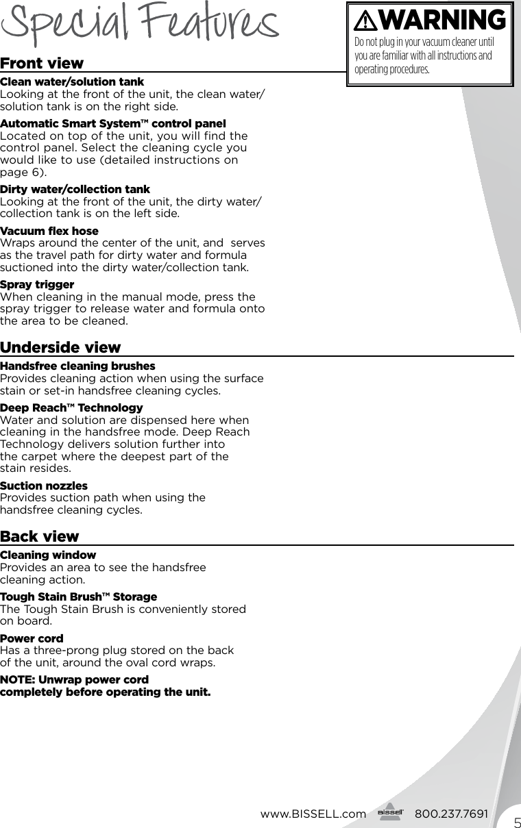 Page 5 of 12 - Bissell Bissell-Spotbot-Pet-33N8T-Owners-Manual