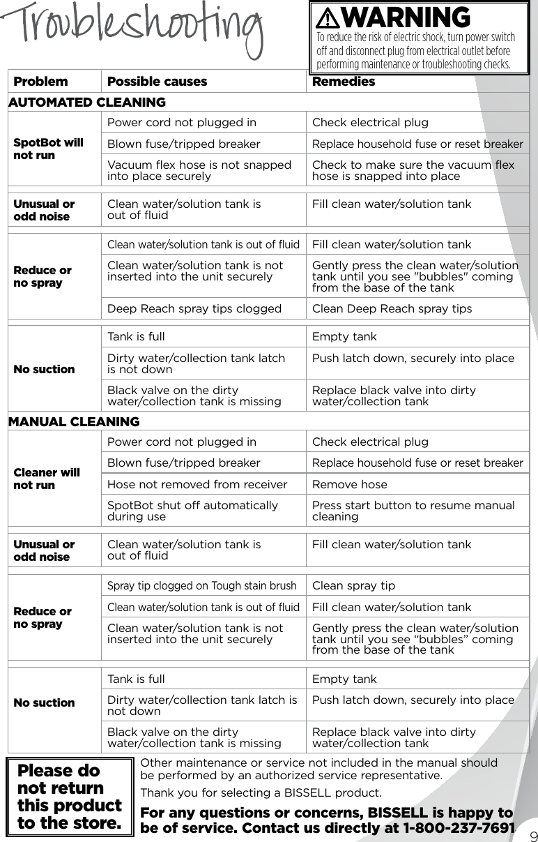 Page 9 of 12 - Bissell Bissell-Spotbot-Pet-33N8T-Owners-Manual