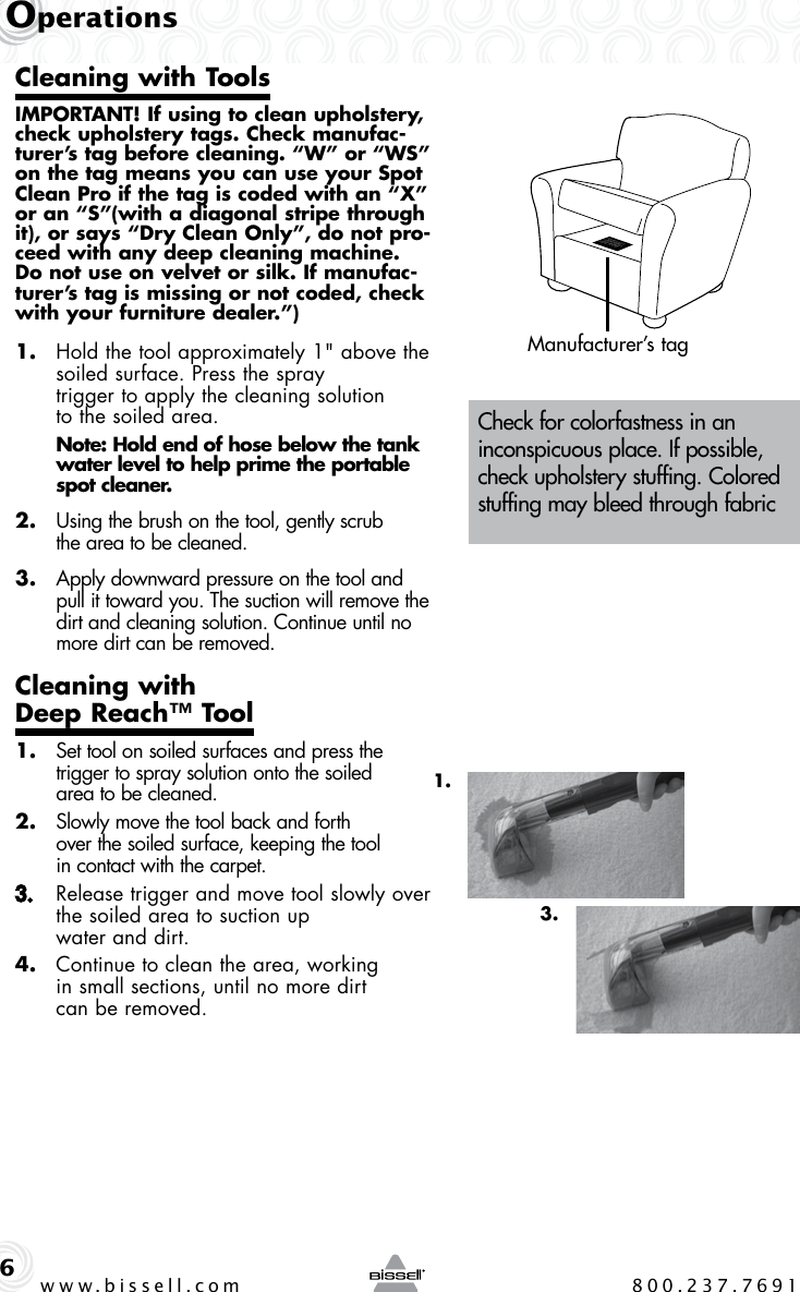 Page 6 of 12 - Bissell Bissell-Spotclean-Pro-3624-Owners-Manual