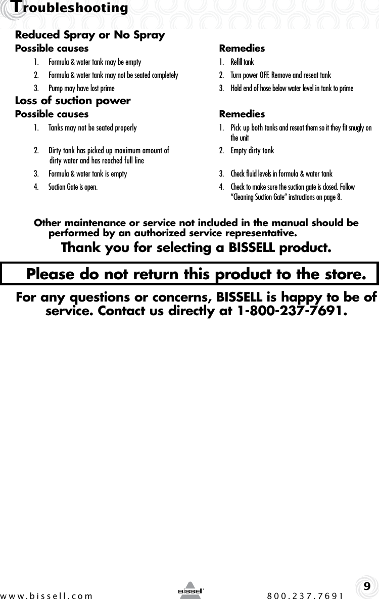 Page 9 of 12 - Bissell Bissell-Spotclean-Pro-3624-Owners-Manual