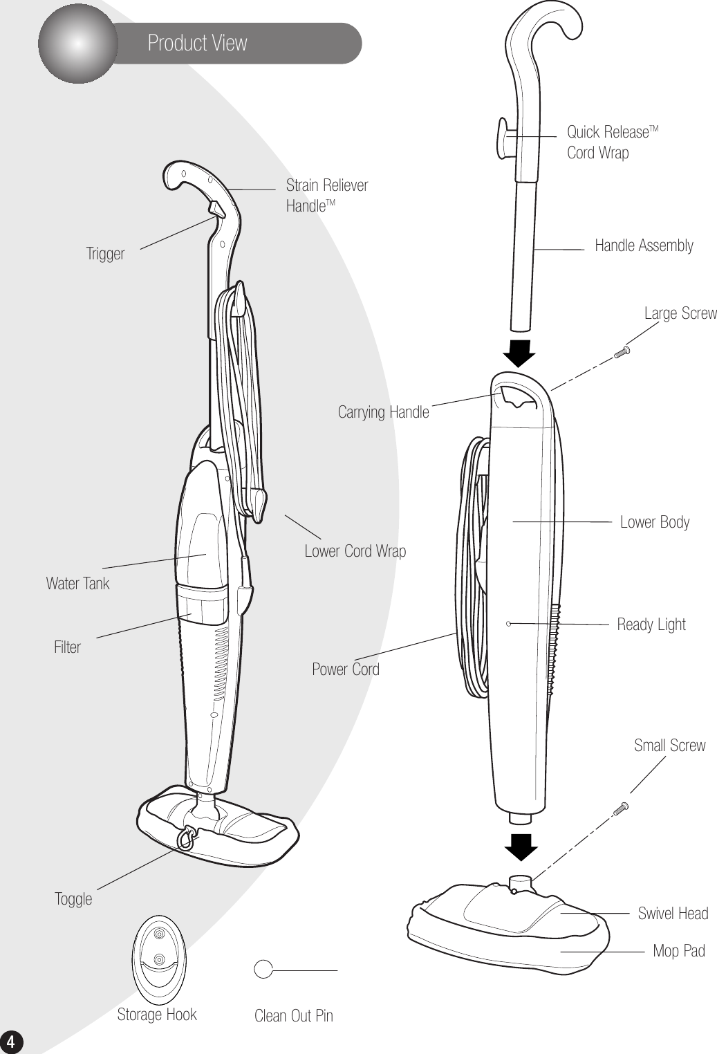 Page 4 of 12 - Bissell Bissell-Steammop-1867-Users-Manual- Ug603-5531¥1867E¥104  Bissell-steammop-1867-users-manual