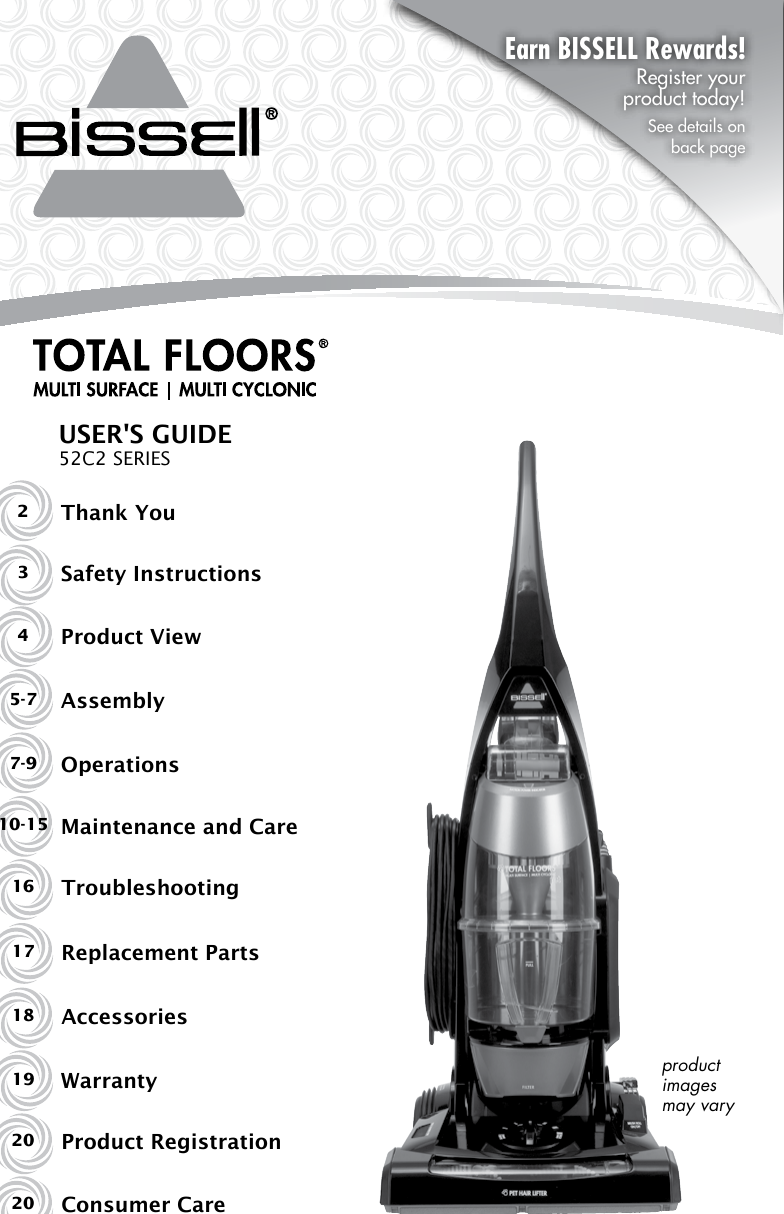 Bissell Total Floors Vacuum 52c2 Owners Manual