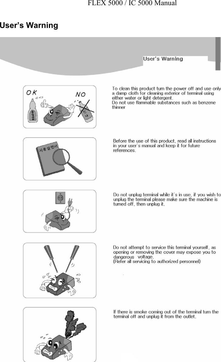 FLEX 5000 / IC 5000 Manual User’s Warning 