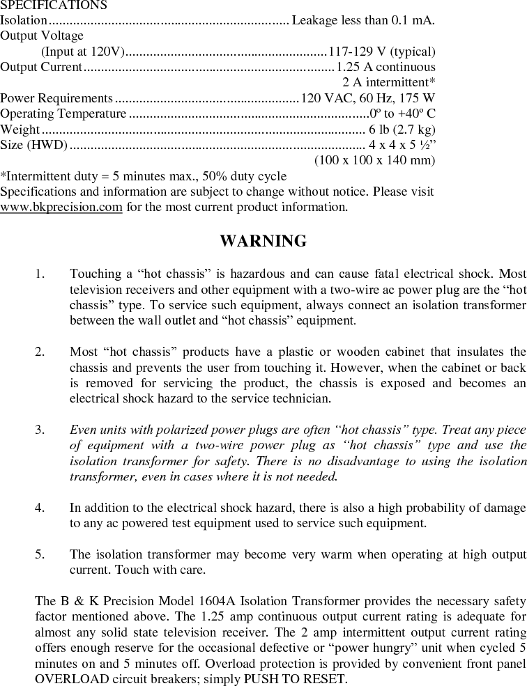 Page 2 of 5 - Bk 1604A Manual User