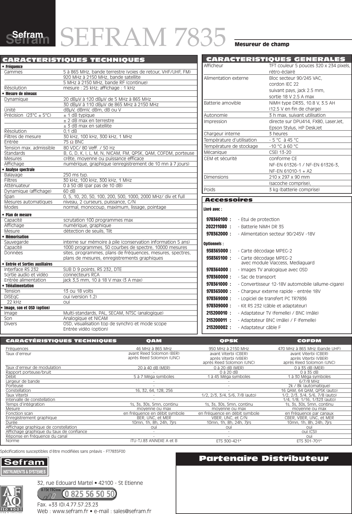 Page 2 of 2 - SEFRAM 783  7835 Datasheet