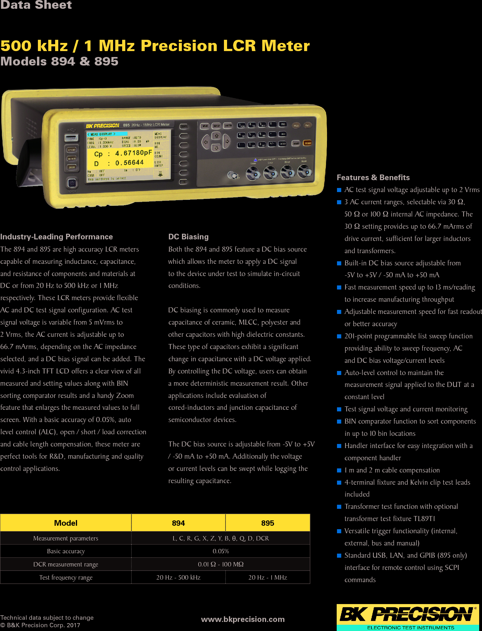 Bk 894 895 Datasheet User Manual