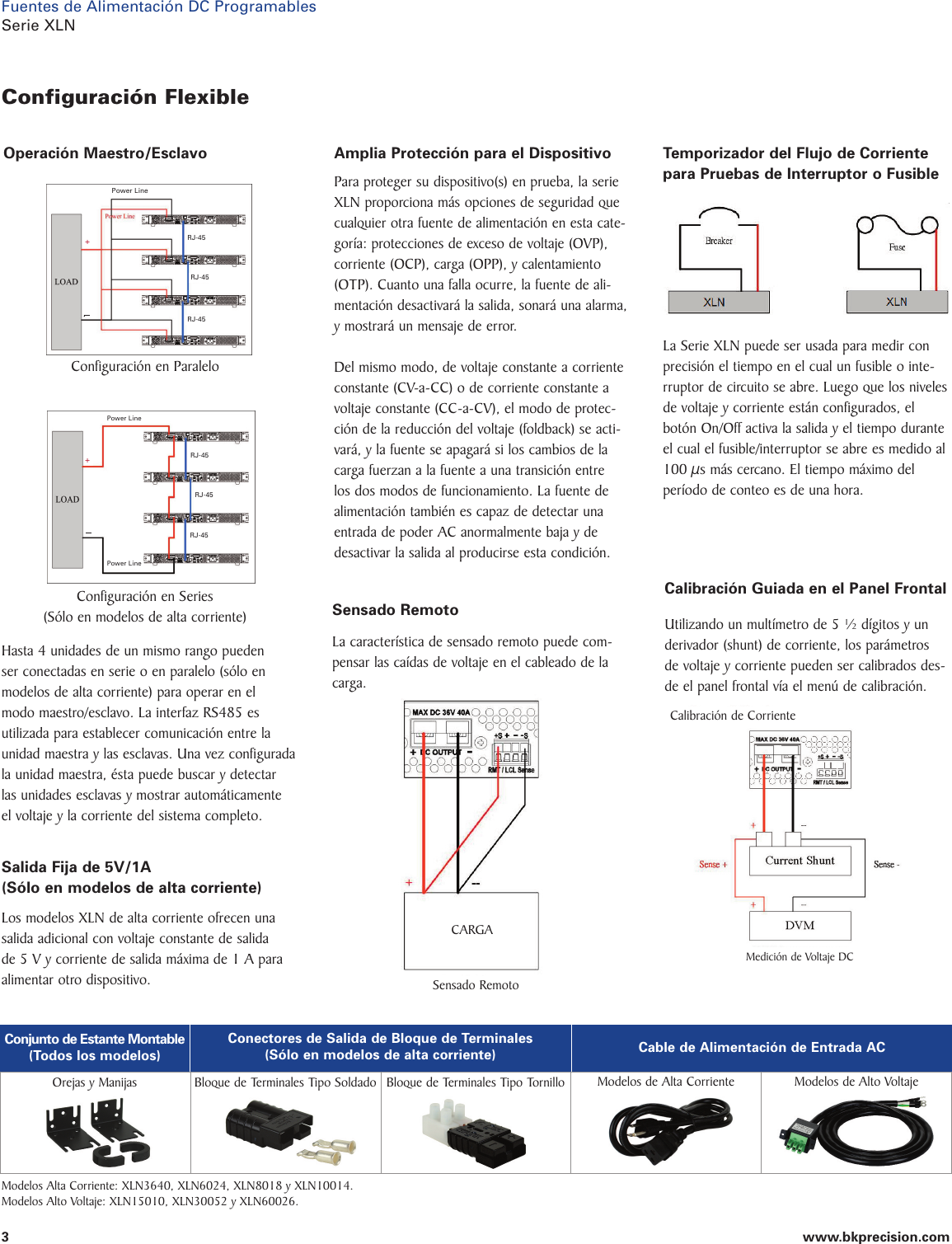 Page 3 of 5 - XLN3640, XLN6024, XLN8018 And XLN10014, XLN15010, XLN30052, XL6 XLN Hoja De Datos