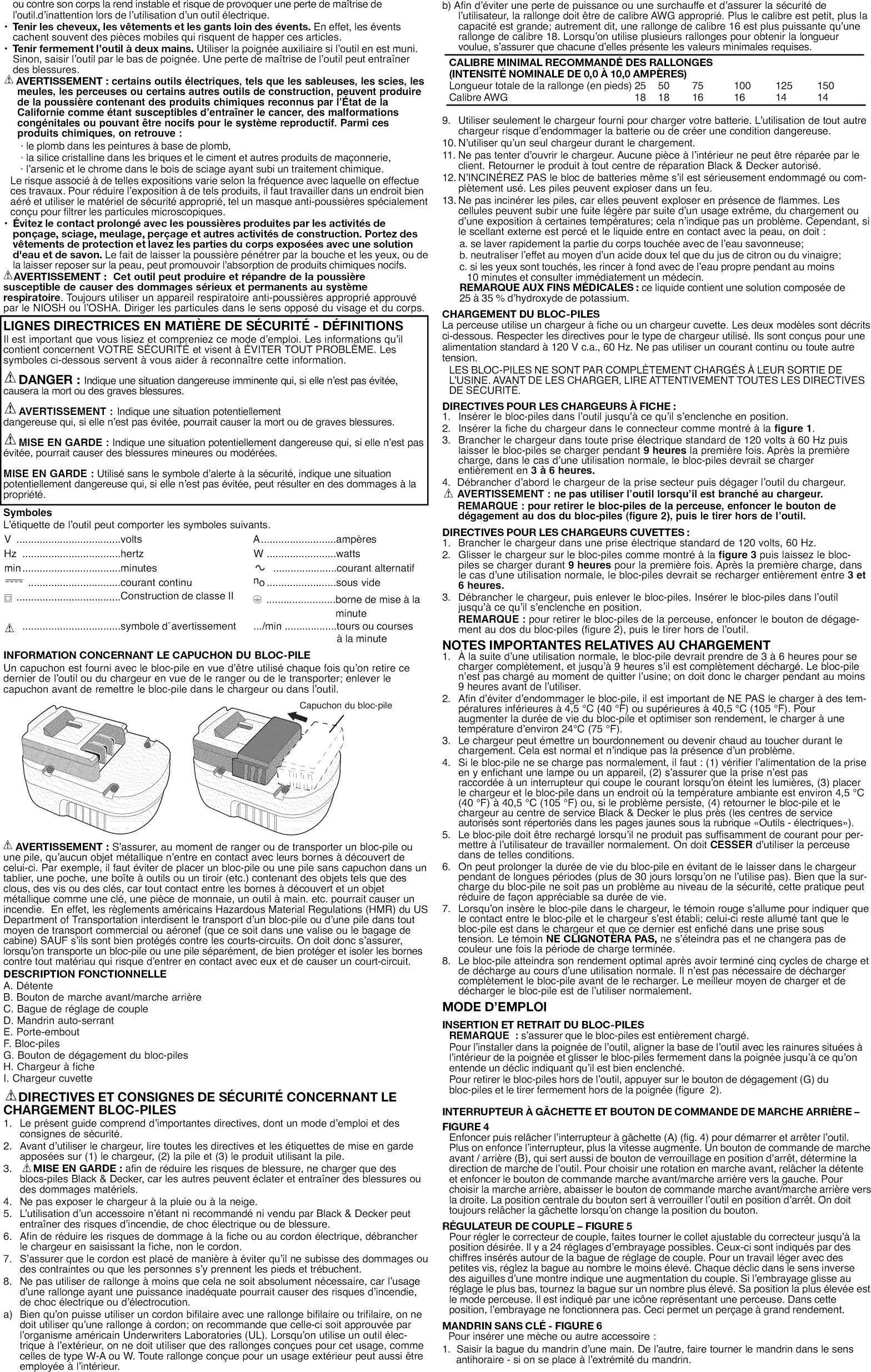 Page 4 of 7 - Black & Decker GC1800 TYPE 1 User Manual  CORDLESS DRILL - Manuals And Guides 1402312L