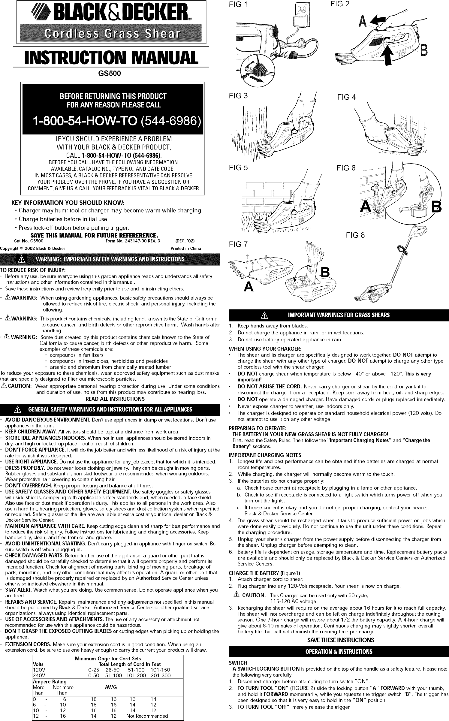 Page 1 of 4 - Black & Decker GS500-BDK TYPE 1 User Manual  SHEAR ATTACHMENT - Manuals And Guides 1403708L