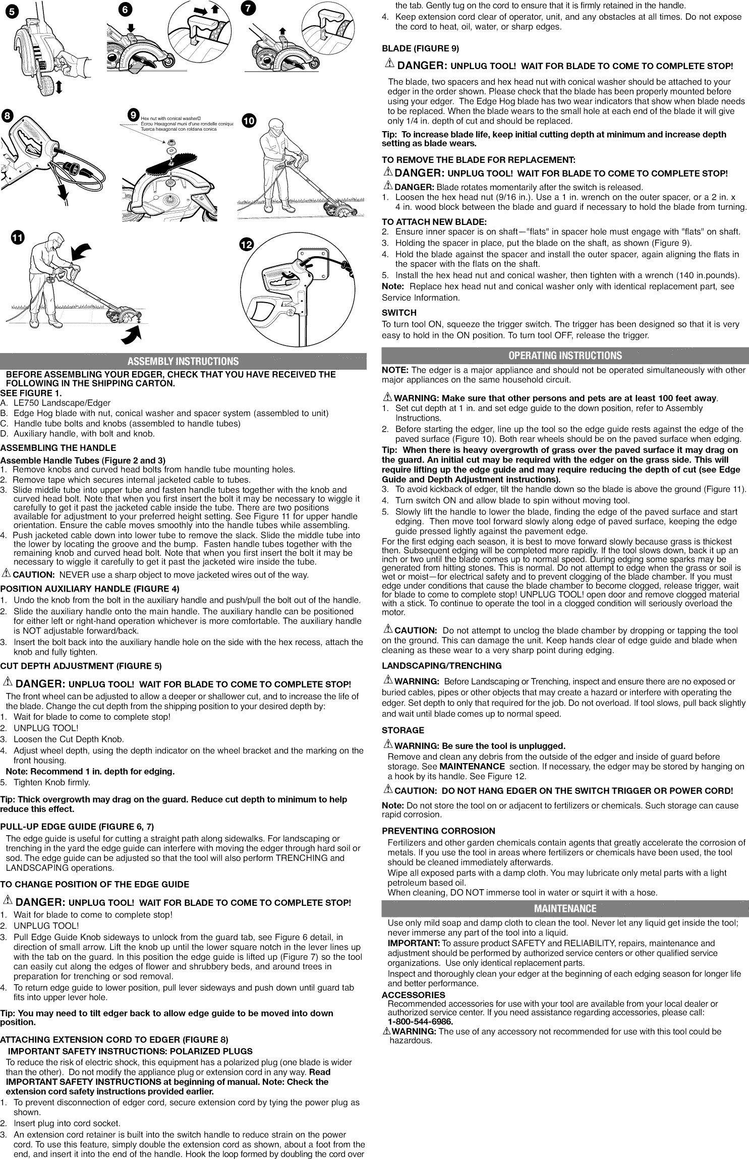 Black Decker Le750 Type 4 User Manual Edger Manuals And Guides 1406342l