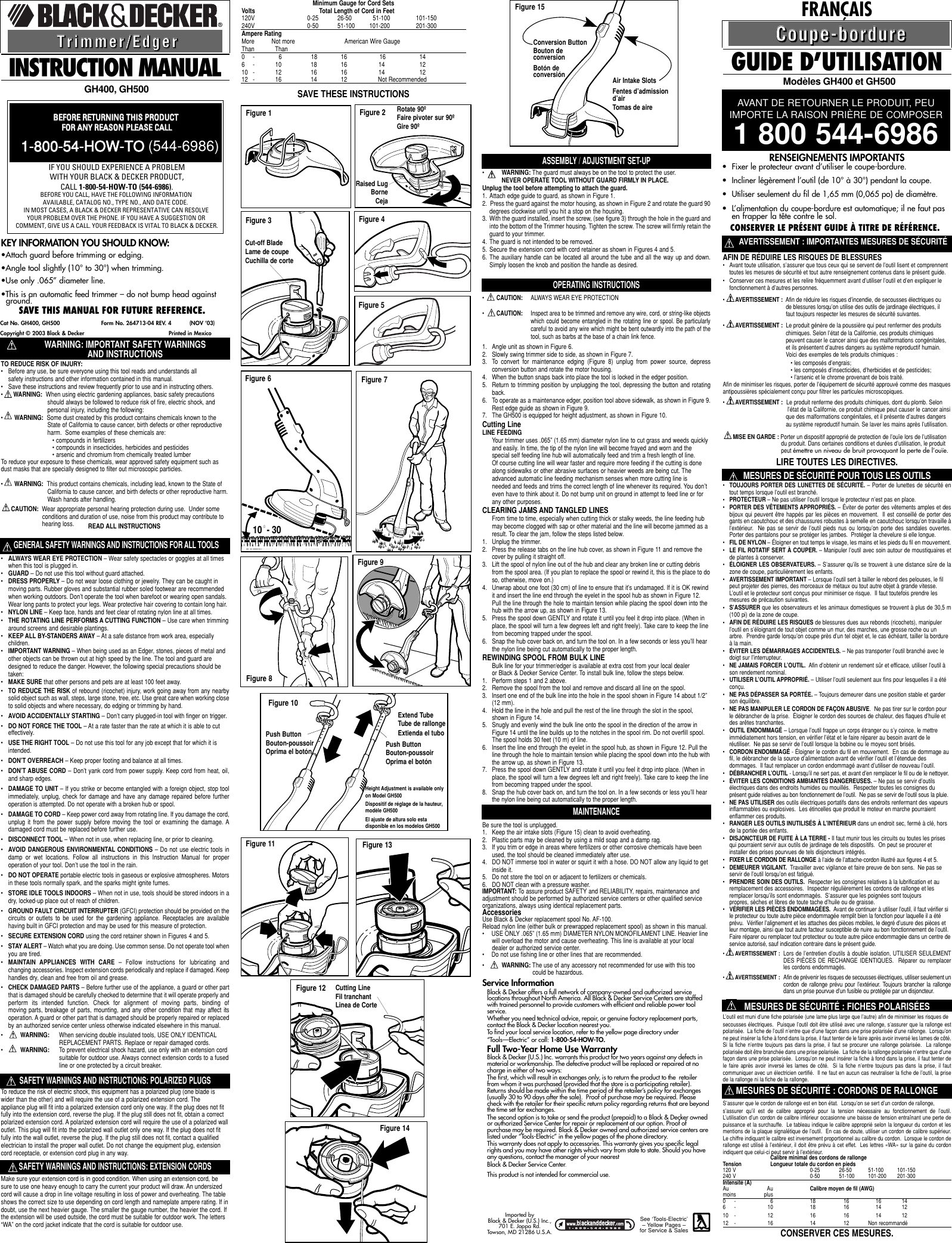 Black And Decker 264713 04 Instruction Manual 04 04 GH400