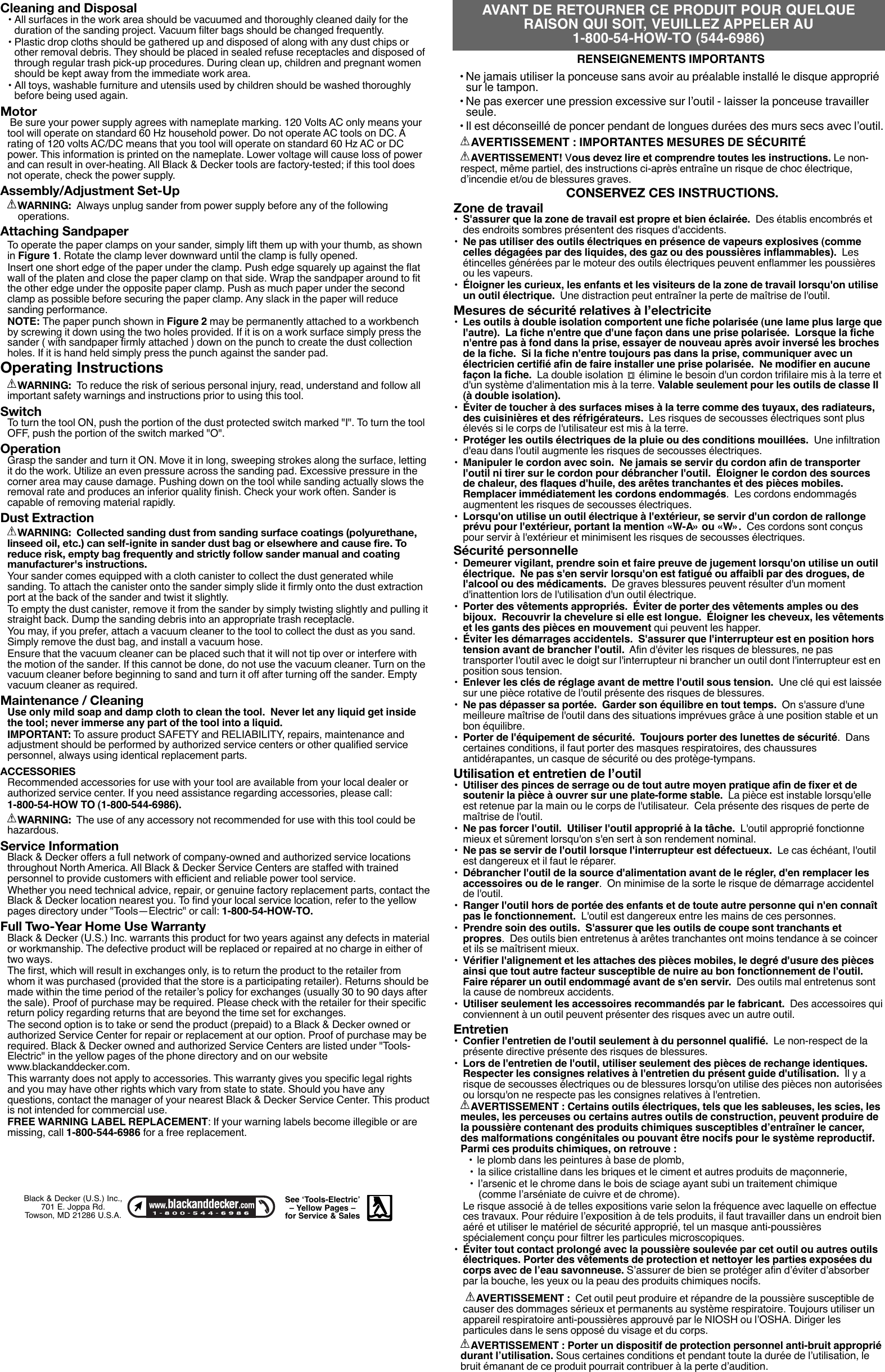 Page 2 of 4 - Black-And-Decker Black-And-Decker-487931-00-Instruction-Manual- 487931-00,fs520, Fs540, Fs600g  Black-and-decker-487931-00-instruction-manual