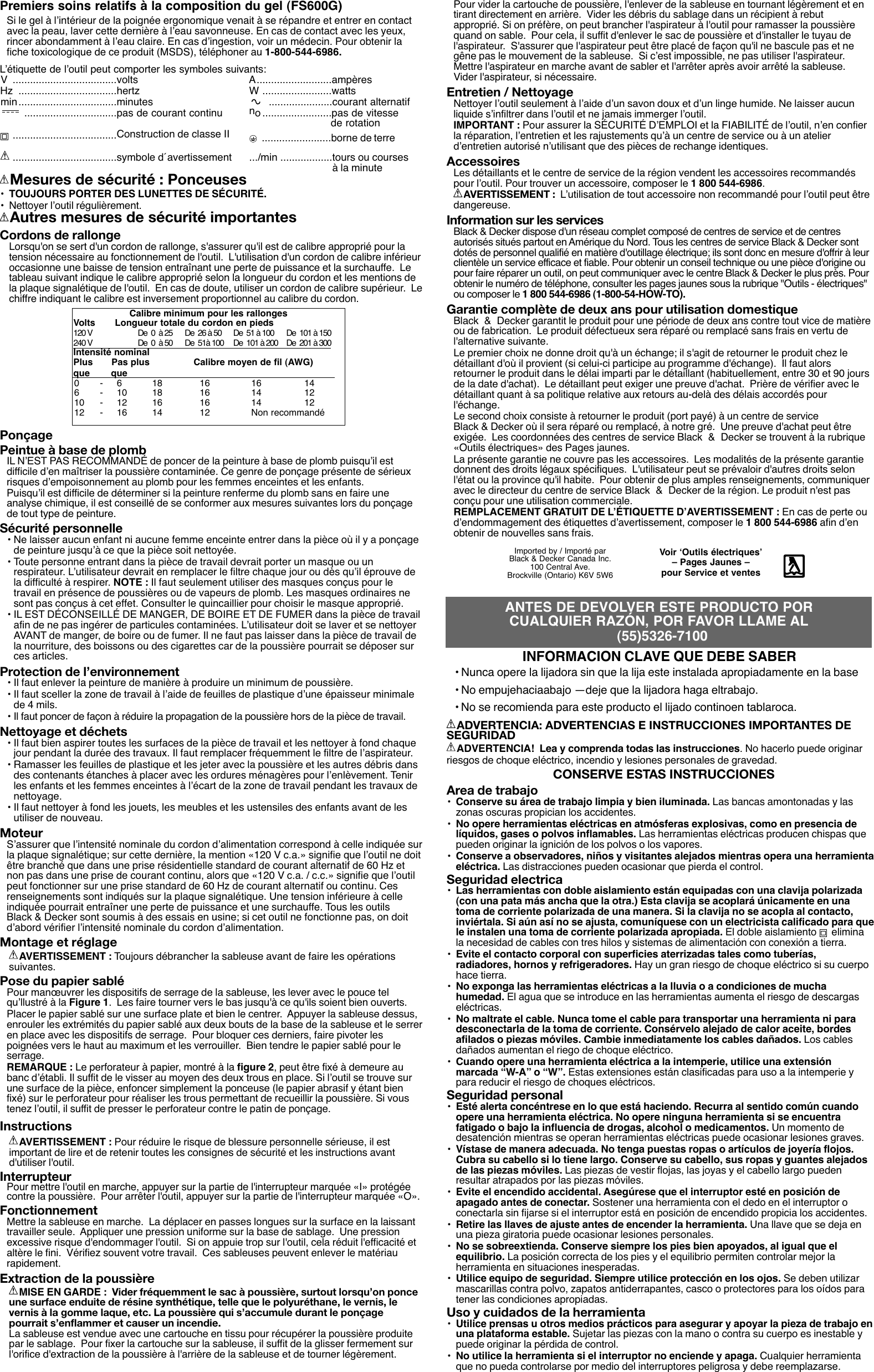 Page 3 of 4 - Black-And-Decker Black-And-Decker-487931-00-Instruction-Manual- 487931-00,fs520, Fs540, Fs600g  Black-and-decker-487931-00-instruction-manual