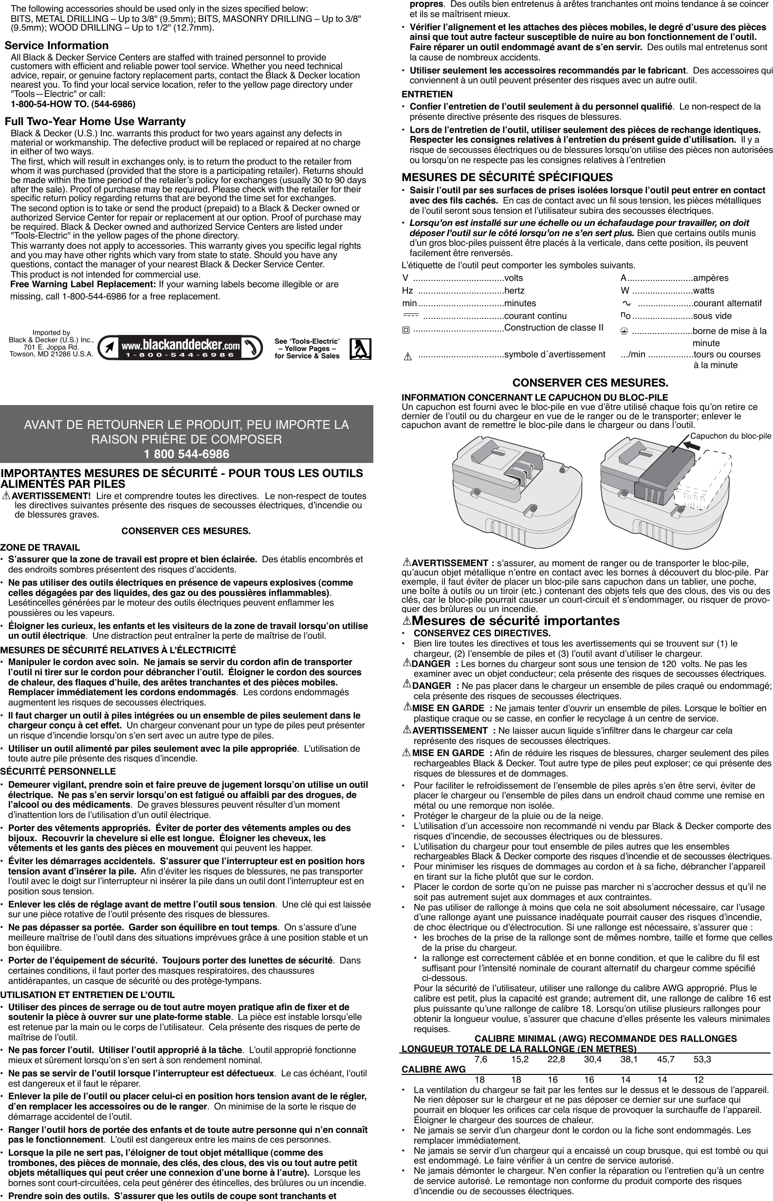 Page 3 of 6 - Black-And-Decker Black-And-Decker-497158-33-Instruction-Manual- 497158-33-00 HPD1402 HPD1802  Black-and-decker-497158-33-instruction-manual