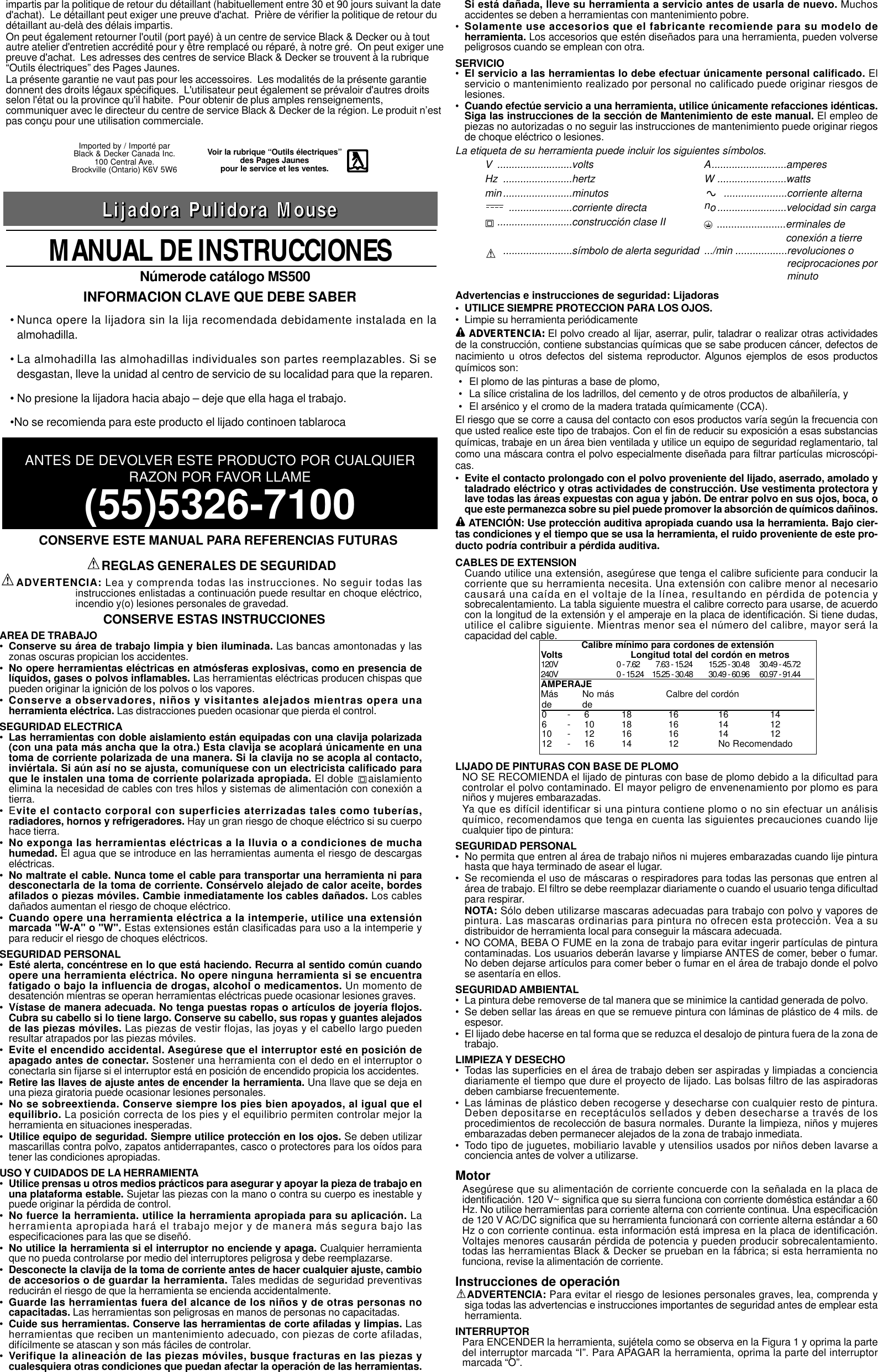 Page 4 of 5 - Black-And-Decker Black-And-Decker-582268-00-Instruction-Manual- 582268-00 MS500 Sander  Black-and-decker-582268-00-instruction-manual